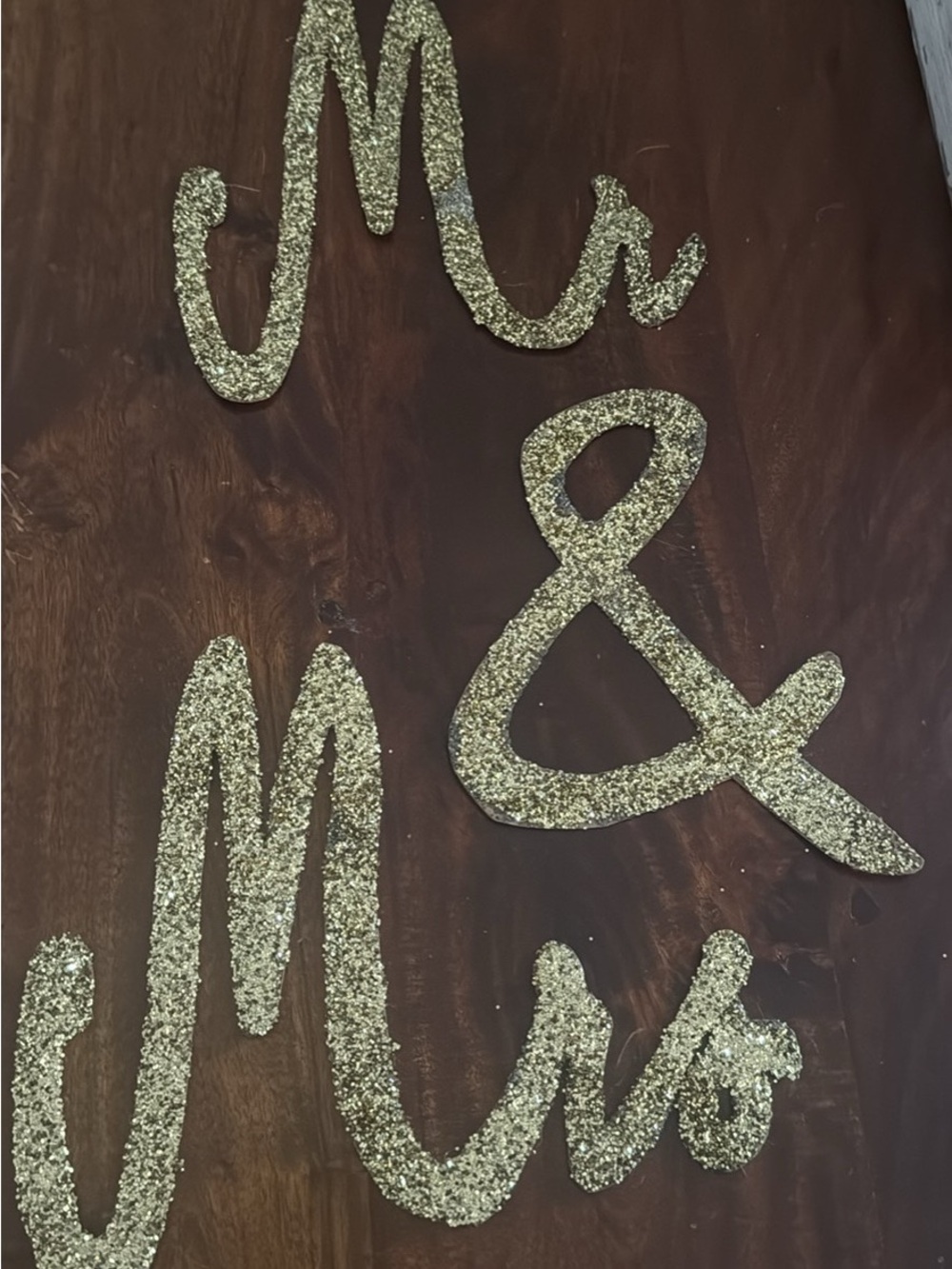 Glitter 'Mr & Mrs' Wall Decor - Gold Accent